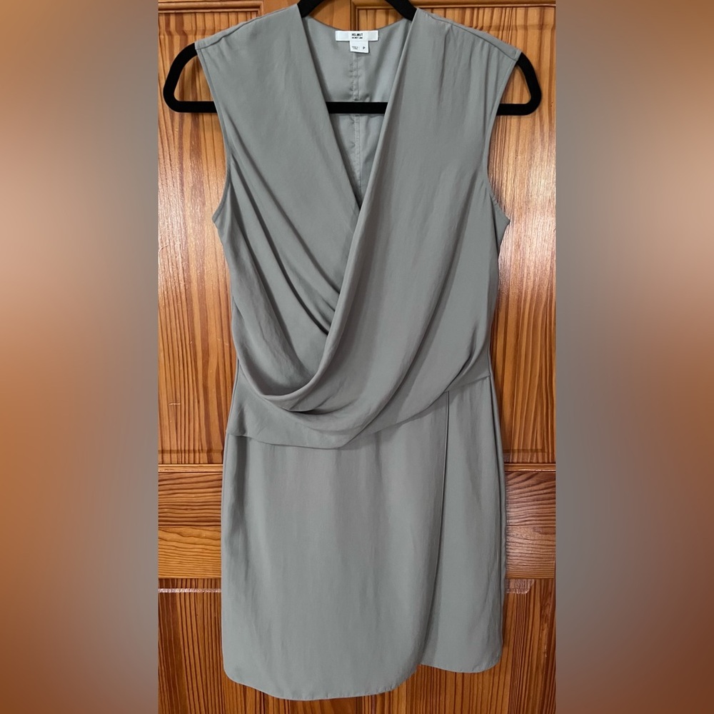 Helmut Lang Gray Cowl Neck Dress